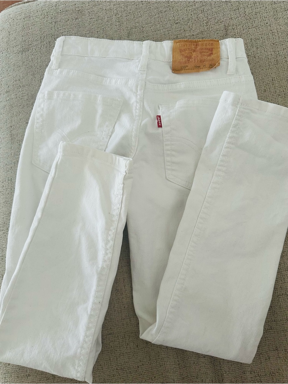 Levi's White Denim Straight Leg Jeans